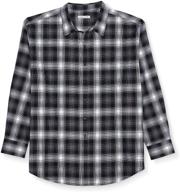 👕 stylish and comfortable: amazon essentials men's long sleeve plaid flannel shirts logo