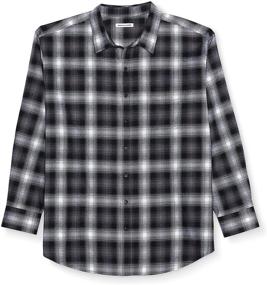 img 4 attached to 👕 Stylish and Comfortable: Amazon Essentials Men's Long Sleeve Plaid Flannel Shirts