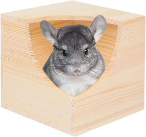 img 4 attached to 🏠 Premium Wood Chinchilla Hut Hideout - Perfect Small Animal Hideaway for Chinchillas, Sugar Gliders, and Squirrels
