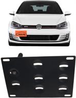 🏎️ jgr racing car front bumper tow eye hook license plate mount bracket for 2015-up volkswagen vw mk7 golf gti - no drill tow hole adapter relocation kit logo