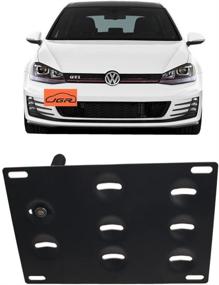 img 4 attached to 🏎️ JGR Racing Car Front Bumper Tow Eye Hook License Plate Mount Bracket for 2015-up Volkswagen VW MK7 Golf GTI - No Drill Tow Hole Adapter Relocation Kit