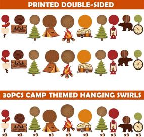 img 1 attached to Happy Camper Party Hanging Swirls: Perfect Camping Kids Birthday Decoration with Tent Cutouts, Adventure Props, S'more Whirls, and Baby Shower Favor Supplies - 30CT