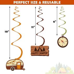 img 2 attached to Happy Camper Party Hanging Swirls: Perfect Camping Kids Birthday Decoration with Tent Cutouts, Adventure Props, S'more Whirls, and Baby Shower Favor Supplies - 30CT