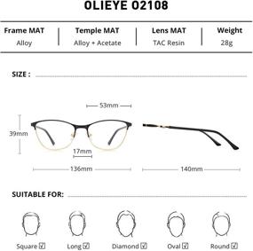 img 3 attached to OLIEYE Retro Cat Eye Reading Glasses: Stylish Women's Computer Glasses with Spring Hinges