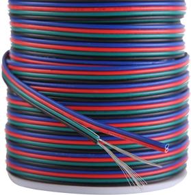 img 3 attached to 🌈 100ft C-able RGB Wire Extension Cable with Spool - 22 AWG 4Pin for 5050 3528 LED Lights Strip, Includes 8PCS RGB LED Strip Connectors