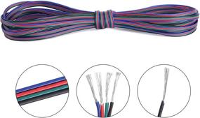 img 2 attached to 🌈 100ft C-able RGB Wire Extension Cable with Spool - 22 AWG 4Pin for 5050 3528 LED Lights Strip, Includes 8PCS RGB LED Strip Connectors