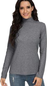 img 2 attached to HieasyFit Womens Cotton Turtleneck Thermal