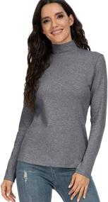img 4 attached to HieasyFit Womens Cotton Turtleneck Thermal