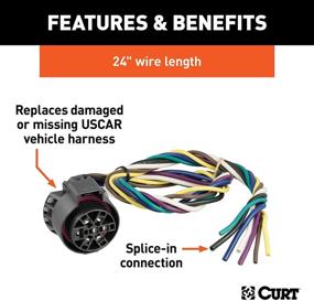 img 3 attached to 🔌 CURT 56229 Replacement USCAR Connector Wiring Harness: 24-Inch Length, 7 Pin Trailer Wiring, Black - Enhanced Performance and Durability