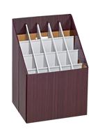 📂 adir corp cardboard roll file storage organizer - vertical file sorter - mahogany (20 slots) логотип