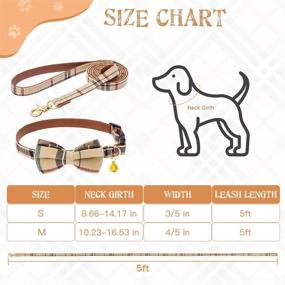 img 3 attached to 🐾 Stylish JIATECCO Bow Tie Dog Collar and Leash Set for Small-Medium Pets - Adjustable Plaid Design with Removable Bowtie and Gold Bell - Trendy Accessories for Dogs and Cats