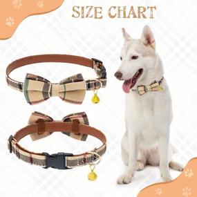 img 2 attached to 🐾 Stylish JIATECCO Bow Tie Dog Collar and Leash Set for Small-Medium Pets - Adjustable Plaid Design with Removable Bowtie and Gold Bell - Trendy Accessories for Dogs and Cats