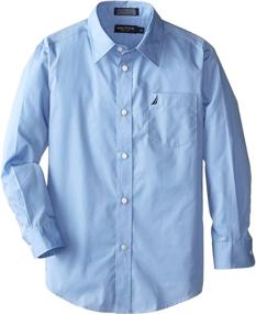 img 3 attached to Nautica Boys' Clothing: Sleeve Dress Shirt Poplin for Tops, Tees & Shirts