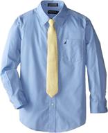 nautica boys' clothing: sleeve dress shirt poplin for tops, tees & shirts logo