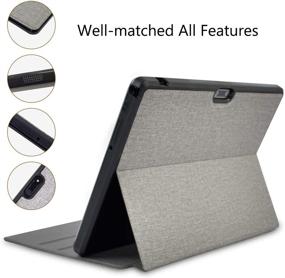 img 1 attached to Tablet Case and Stand for FLYINGTECH 10.1" 5G WiFi Tablet - Shockproof, Lightweight, Multi-Angle Viewing, and Leather Protective Cover in Gray