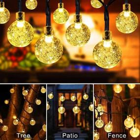 img 2 attached to 🏞️ Enhance Your Outdoor Space with Solar Garden Lights: 26Ft 50 LED Waterproof String Lights for Tree, Patio, Yard, Wedding, Party Decorations - USB/Solar Powered, Warm White