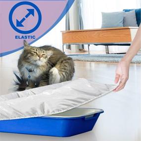 img 1 attached to 🐱 Alfapet Kitty Cat Pan Disposable Liners 5-Pack + Transfer Liner - For Large to Extra-Giant Litter Boxes- Easy Fit with Sta-Put Technology - Pack of 6