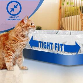 img 2 attached to 🐱 Alfapet Kitty Cat Pan Disposable Liners 5-Pack + Transfer Liner - For Large to Extra-Giant Litter Boxes- Easy Fit with Sta-Put Technology - Pack of 6