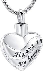 img 4 attached to 💔 Always in My Heart: Heart Shape Cremation Ash Jewelry Holder Necklace - A Memorial Jewelry Keepsake