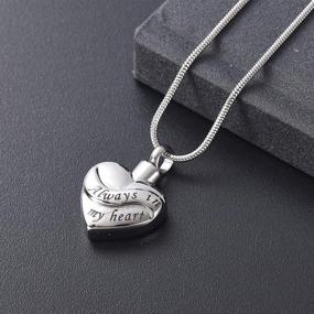 img 3 attached to 💔 Always in My Heart: Heart Shape Cremation Ash Jewelry Holder Necklace - A Memorial Jewelry Keepsake