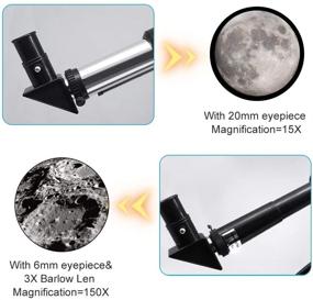 img 2 attached to 🔭 ToyerBee 70mm Aperture Astronomical Refractor Telescope for Adults & Kids - Beginners' Telescope with 15X-150X Magnification Range, 300mm Portable Design, Phone Adapter & Wireless Remote Included