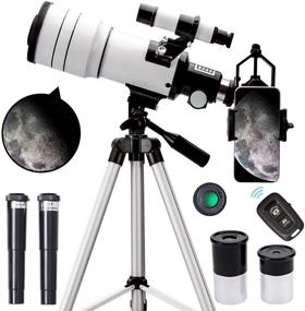 img 4 attached to 🔭 ToyerBee 70mm Aperture Astronomical Refractor Telescope for Adults & Kids - Beginners' Telescope with 15X-150X Magnification Range, 300mm Portable Design, Phone Adapter & Wireless Remote Included