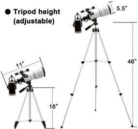 img 1 attached to 🔭 ToyerBee 70mm Aperture Astronomical Refractor Telescope for Adults & Kids - Beginners' Telescope with 15X-150X Magnification Range, 300mm Portable Design, Phone Adapter & Wireless Remote Included
