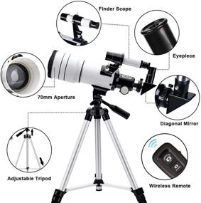 img 3 attached to 🔭 ToyerBee 70mm Aperture Astronomical Refractor Telescope for Adults & Kids - Beginners' Telescope with 15X-150X Magnification Range, 300mm Portable Design, Phone Adapter & Wireless Remote Included