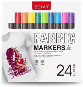 img 3 attached to 🎨 24 Colors Fabric Markers Art Pens: Permanent, Fine Point for Washable Art on Bags, Shoes, T-Shirts & More - Child Safe & Non-Toxic Fabric Paints