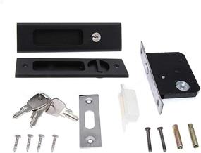 img 3 attached to 🚪 LWZH 6.3" Sliding Barn Door Mortise Latch: Black Invisible Recessed Handle Lock with 3 Keys, Perfect for Interior Wood Pocket Doors - Furniture Hardware (1 Pack)