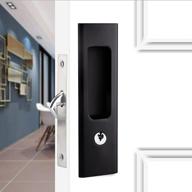 🚪 lwzh 6.3" sliding barn door mortise latch: black invisible recessed handle lock with 3 keys, perfect for interior wood pocket doors - furniture hardware (1 pack) логотип