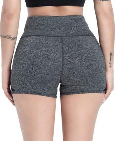 img 2 attached to DIELUSA Women's High-Waist Yoga Shorts for Workout and Running - Tummy Control Activewear Shorts