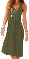 👗 women's casual loose tank dresses - sleeveless beach vacation swing dress with pleated details, u neckline, and soft fabric logo