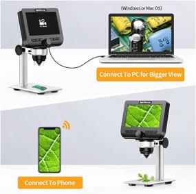 img 2 attached to Elikliv 1000X Wireless Coin Microscope with Metal Stand, 4.3 Inch 1080P USB Microscope + 32GB SD Card and 8 LED Lights - Compatible with Windows, iPhone, Android
