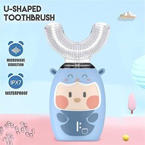 img 1 attached to 👶 Ultimate Kid's U-Shape Toothbrush: Ultrasonic Automatic Toddler Tooth Brush with U-Shaped Brush Head for Whole Mouth Cleaning