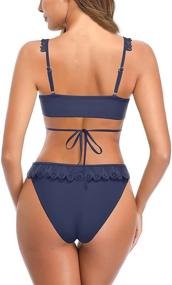 img 3 attached to SHEKINI Womens Ruffle Cut Out Bathing Women's Clothing and Swimsuits & Cover Ups