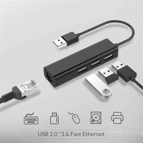 img 3 attached to 🖥️ LENTION 3 USB Ports Hub with RJ45 LAN Adapter - Expand Network Connectivity for MacBook Air/Pro, Chromebook, Windows Laptop, and More