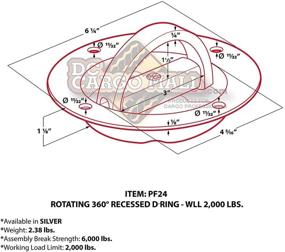 img 3 attached to 🔒 Крепеж-якорь с поворотом на 360° и высокой прочностью, D-образное кольцо для крепления груза с грузоподъемностью 1 666 фунтов – идеально подходит для фиксации груза в полуприцепах, трейлерах и платформах.