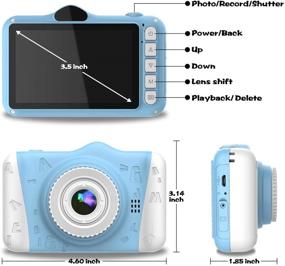 img 1 attached to WOWGO Детская цифровая камера: 12МП детская камера с большим экраном, 1080P аккумуляторная электронная камера - идеальный подарок для мальчиков и девочек - в комплекте карта памяти TF 32ГБ.
