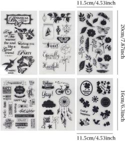 img 3 attached to 📮 Honbay 6 Sheets Silicone Clear Stamps: Assorted Themes, Friendly Phrases, Pretty Patterns – Perfect for Card Making, Decoration, and Scrapbooking