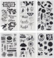 📮 honbay 6 sheets silicone clear stamps: assorted themes, friendly phrases, pretty patterns – perfect for card making, decoration, and scrapbooking logo