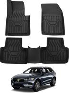 🚗 mixsuper all-weather floor mats custom fit for 2021 volvo xc60 2018 2019 2020 2022 – heavy-duty rubber, durable & odorless, 2-row liner set logo