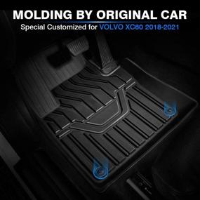 img 3 attached to 🚗 Mixsuper All-Weather Floor Mats Custom Fit for 2021 Volvo XC60 2018 2019 2020 2022 – Heavy-Duty Rubber, Durable & Odorless, 2-Row Liner Set