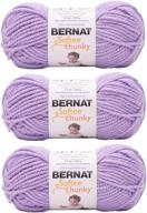 🧶 lilac bernat softee chunky yarn bundle - super bulky number 6 gauge - 3 skeins: a must-have for crafters logo