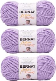 img 3 attached to 🧶Очаровательная плотная пряжа Bernat Softee Chunky сливового оттенка - комплект из 3 мотков, номер 6 по шкале толщины пряжи. Обязательный аксессуар для рукодельников.