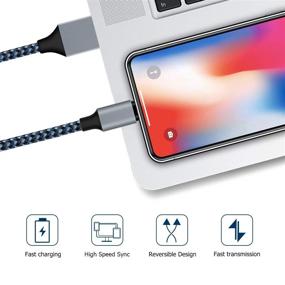 img 1 attached to High-Quality Lightning Cable 3-Pack - Fast Phone Charger Cable Cord Compatible with iPhone X, 8, 8 Plus, 7, 7 Plus, 6s, 6s Plus, 6, 6 Plus, SE, 5, 5s, 5c - 3FT Length