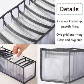 img 1 attached to 👙 Efficiently Organize Your Underwear with 5 PCS Folable Drawer Dividers - Choose from 6/7/7/11/11 Cell Options