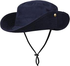 img 4 attached to Sun Bucket Hat Outdoor Fishing Hat Boonie Cap 7 14Yrs Boys' Accessories