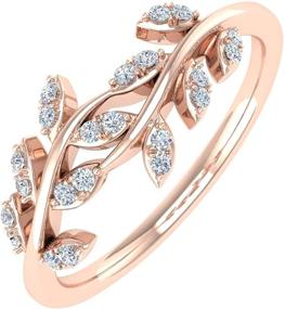 img 4 attached to 💍 Exquisite 10K Gold Diamond Nature Wedding Band (0.15 Carat): A Perfect Blend of Elegance and Nature-inspired Design