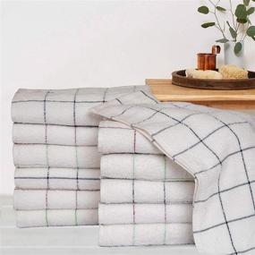 img 2 attached to 🧺 Bliss Casa Bar Mop Towels (12 Pack) - 100% Ring Spun Cotton, Soft & Absorbent Cleaning Towels (Multi Check)